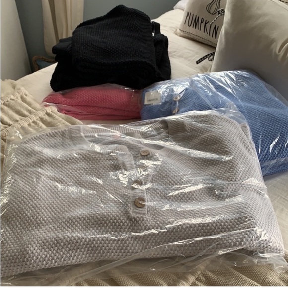 FREE PEOPLE Hailee sweater set size large Ivory Heather NWT - Picture 6 of 12